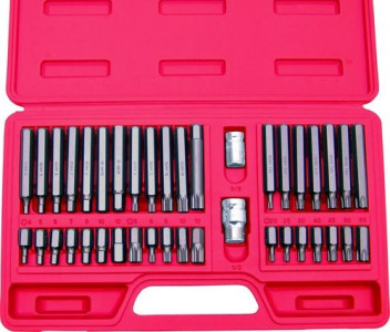 40-PCE TORX, HEX & SPLINE BIT SET