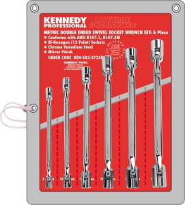 6PCE SET 8-19mm D/E SWIVEL SOCKETS