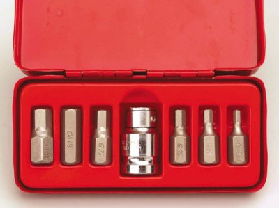 7 PC HEX BIT SET 4-12mm 1/2 SQ DR