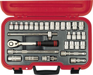 MM/AF SOCKET SET (30-PCE) 1/2' SQ DR