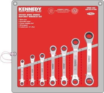 7-PCE 6-22mm OFFSET RATCHET RING WRENCH SET